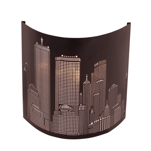 City vegglampe sort