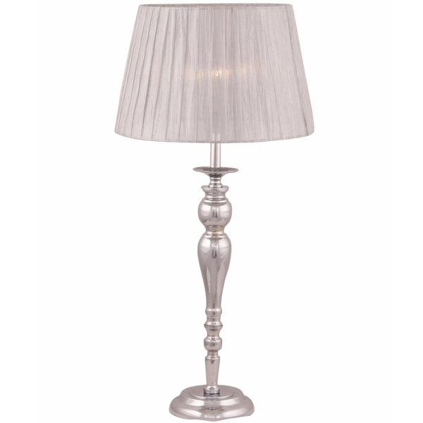 Varese bordlampe uten skjerm krom farge.