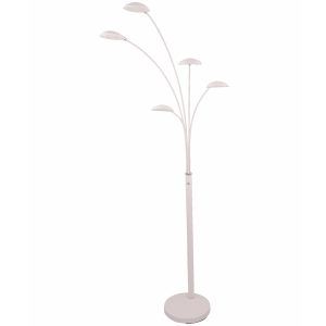 Tahiti salonglampe hvit med 5 ledlys
