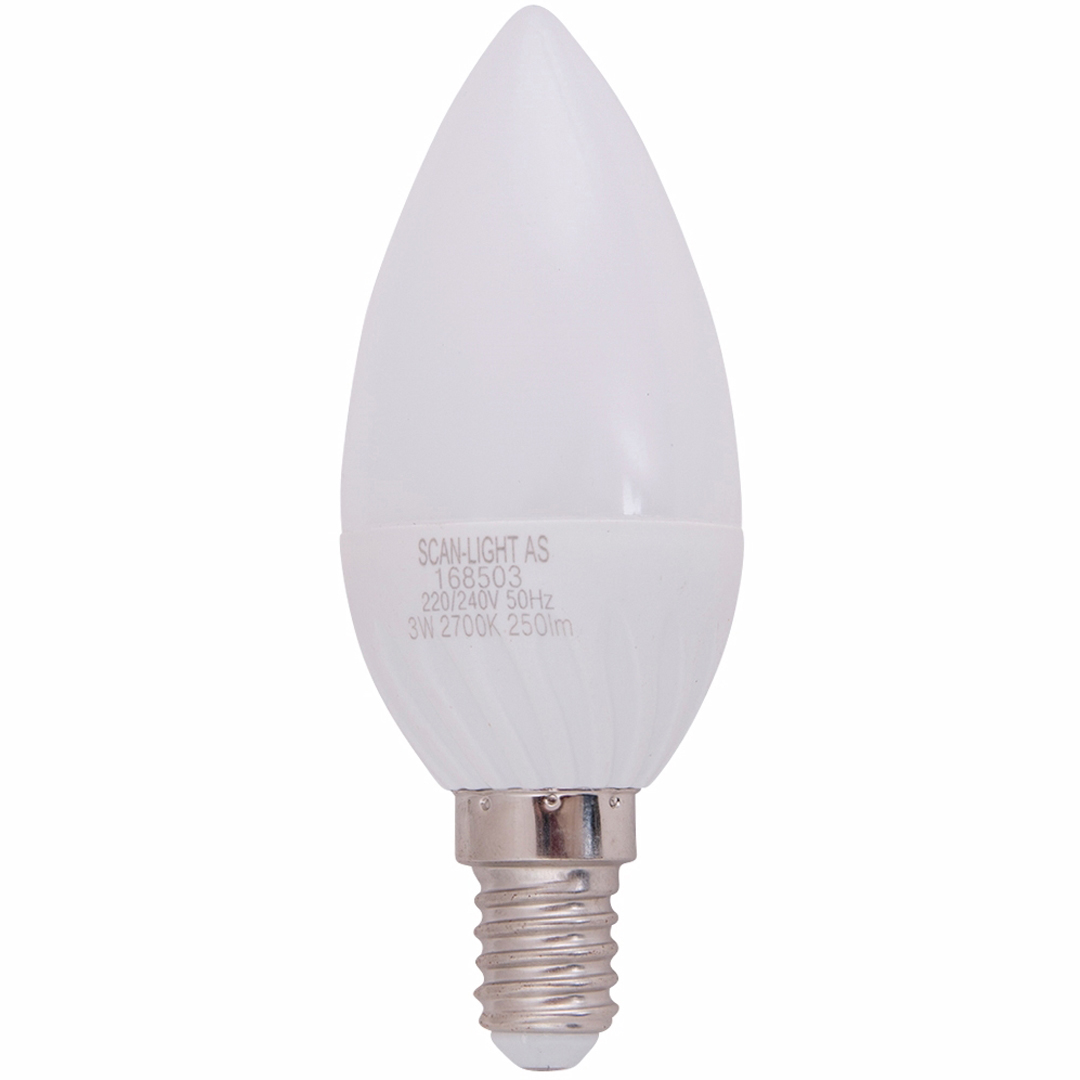 Lyspære mignon ledpære e14 3w 250 lumen