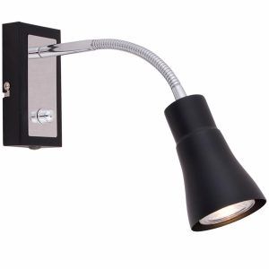 Grenada vegglampe sort/krom led dimbar g