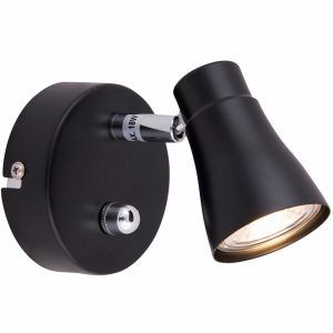Grenada led spot med dimmer sort og krom