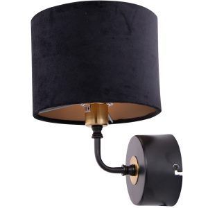 Merida vegglampa med velour lampeskjerm
