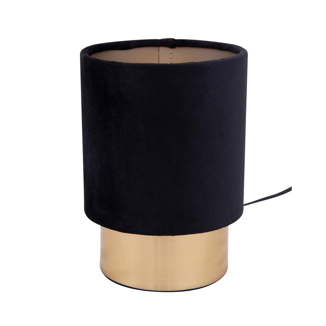 Cyl bordlampe med velour skjerm messing