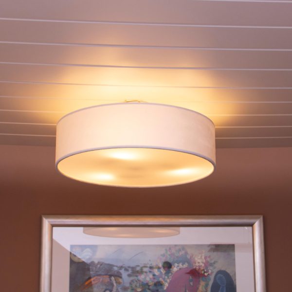 Alexandra taklampe 45cm 3 lys velour kre - Bilde 2