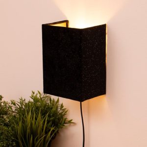 Anja vegglampe glitter velour firkantet