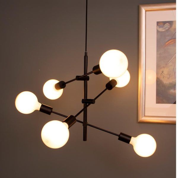Tropea taklampe 6 lys sort farge - Bilde 2