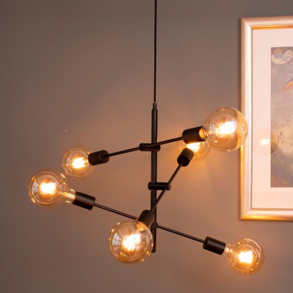 Tropea taklampe 6 lys sort farge - Bilde 3