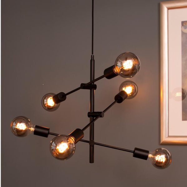 Tropea taklampe 6 lys sort farge - Bilde 4