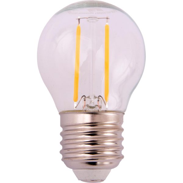 Filament led krone 2w klar (15w) e27