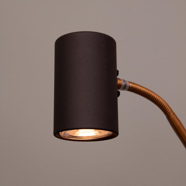 Cuba gulvlampe dobbel sort og messing - Bilde 3