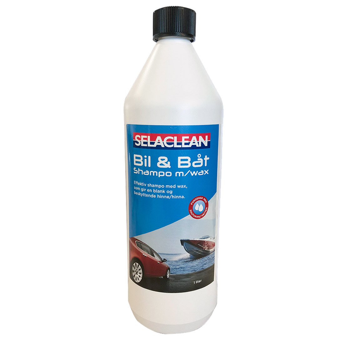 Selaclean bil og båtshampo med voks 1ltr