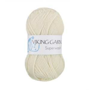 Garn viking superwash 100 bleket hvit