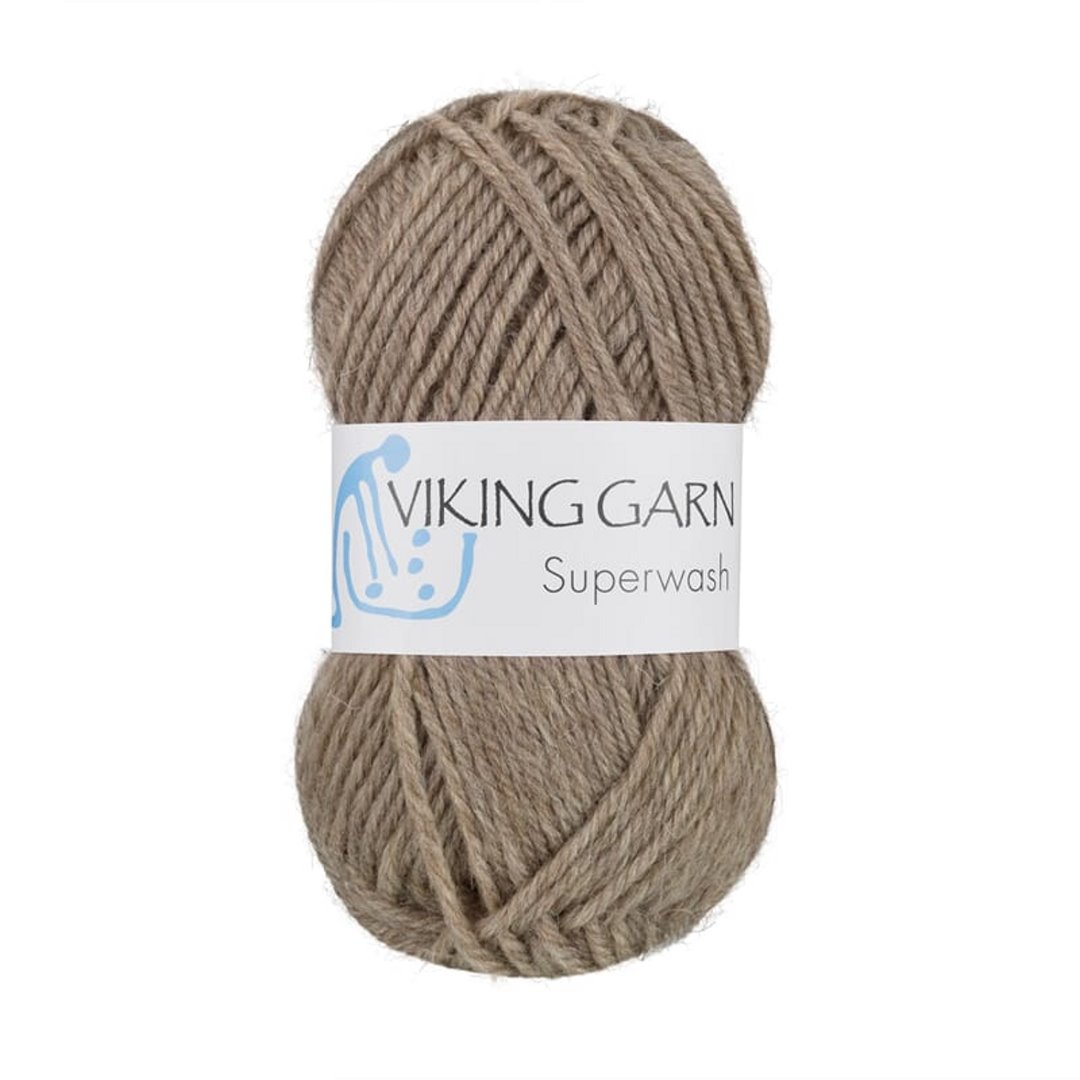 Garn viking superwash 105 beige melert