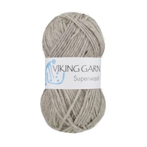Garn viking superwash 113 lys grå