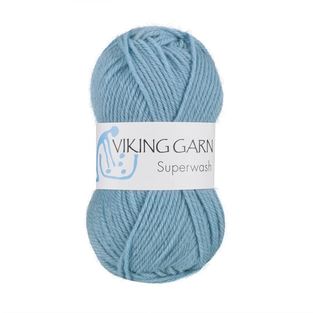 Garn viking superwash 120 lys blå