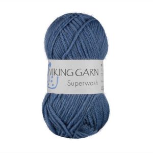 Garn viking superwash 123 mellomblå