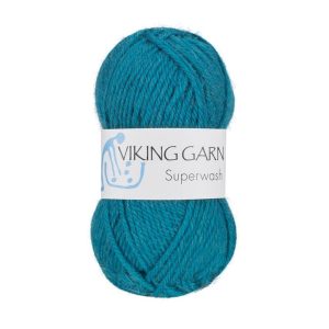 Garn viking superwash 129 mørk turkis