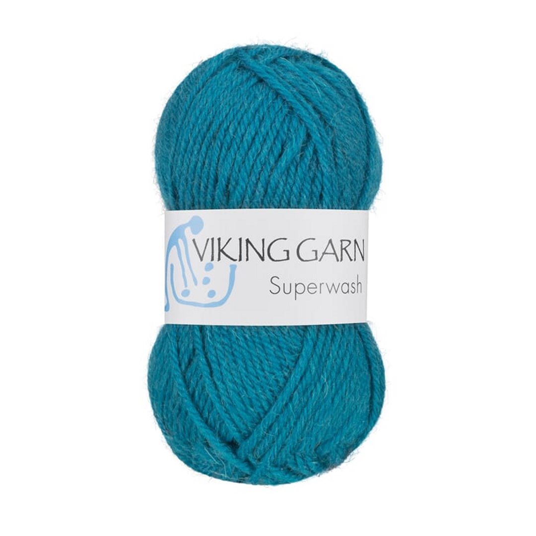 Garn viking superwash 129 mørk turkis