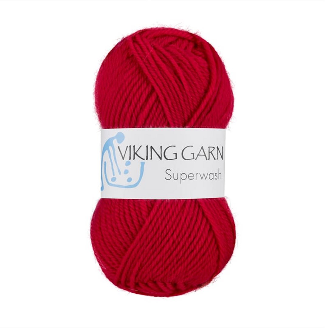 Garn viking superwash 150 rød