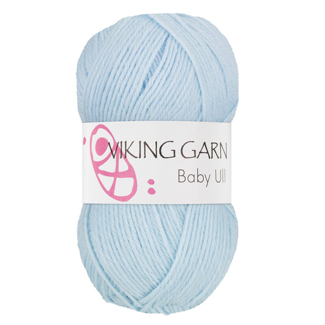 Garn viking baby ull 320 mellomblå