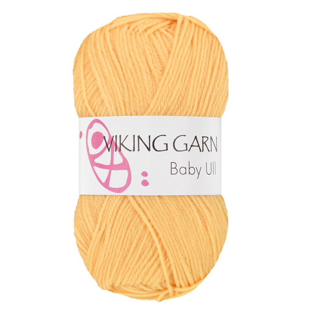 Garn viking baby ull gul 343