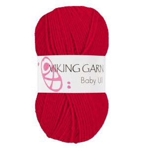 Garn viking baby ull 350 rød