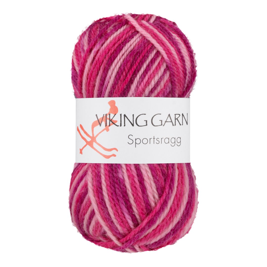Garn viking sportsragg 564 rosa/hvit
