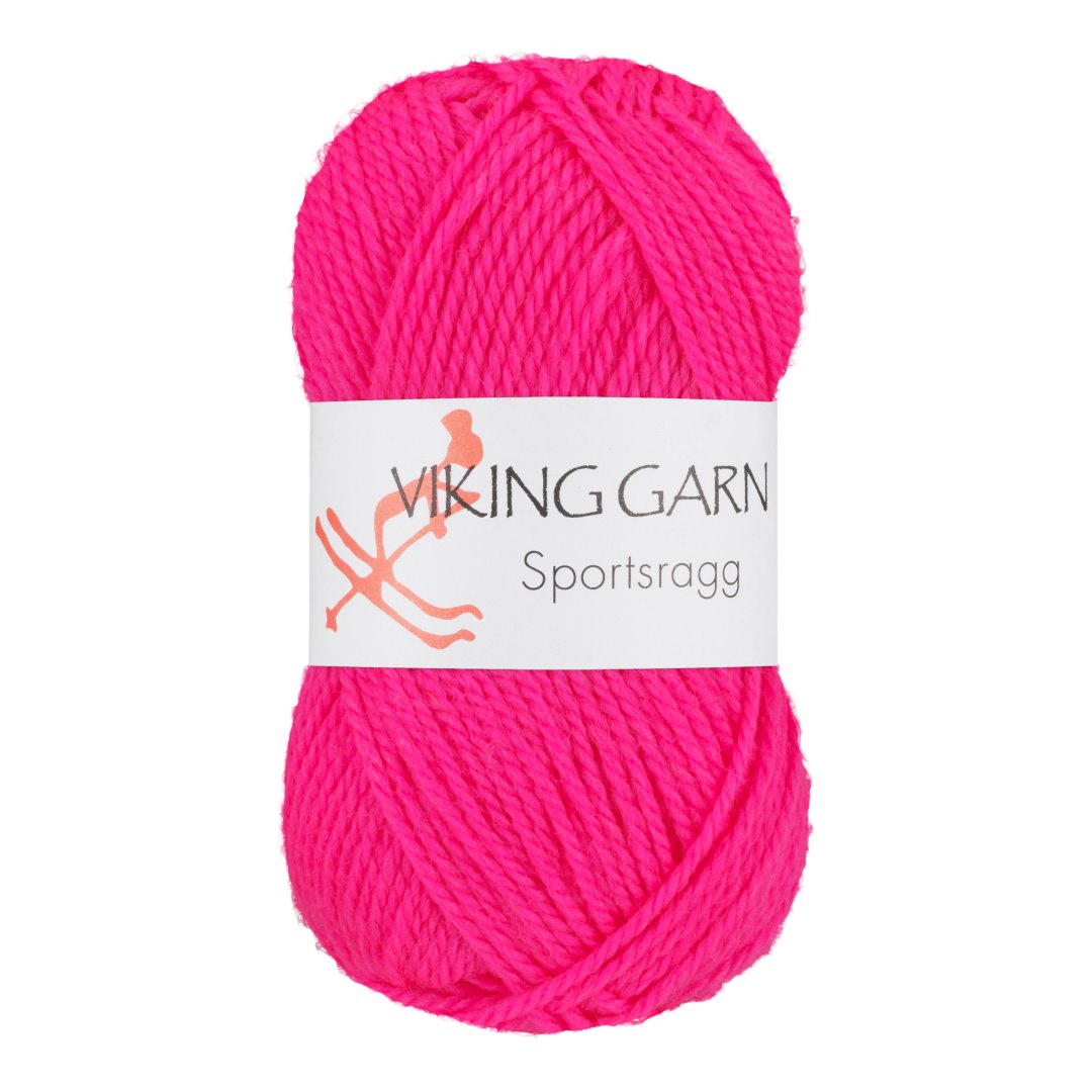 Garn viking sportsragg 577 neonrosa