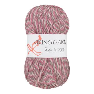 Garn viking sportsragg 584 grå/rosa