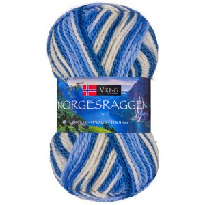 Garn viking norgesraggen multi 825 hvit/