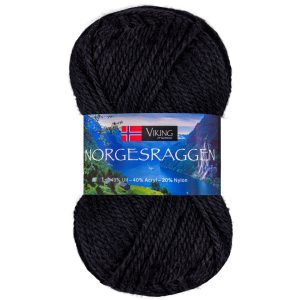 Garn viking norgesraggen 850 sort 850