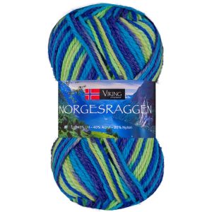 Garn viking norgesraggen multi 852 blå/g