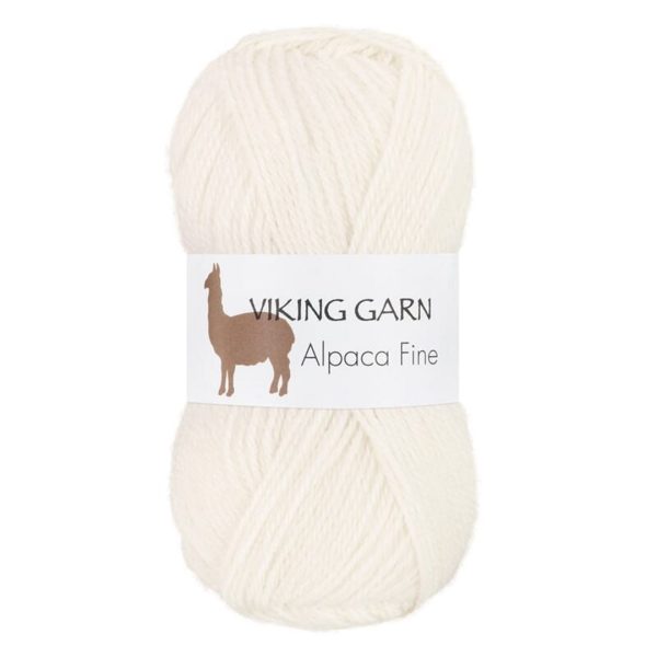 Garn viking alpaca fine 600 hvit