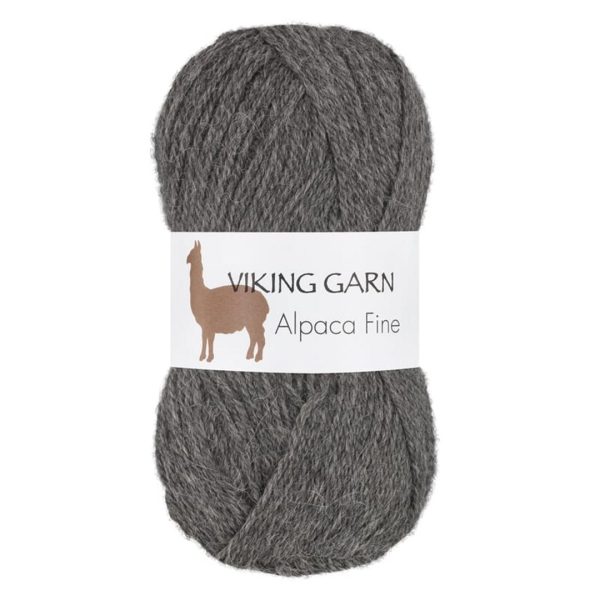 Garn viking alpaca fine 615 mørk grå