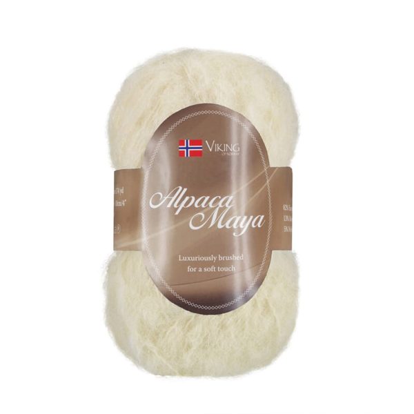 Garn viking alpaca maya 702 naturhvit