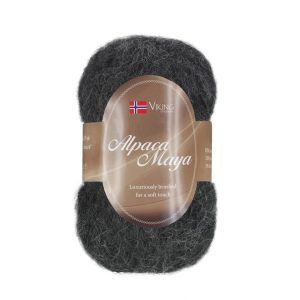 Garn viking alpaca maya 703 sort/koks