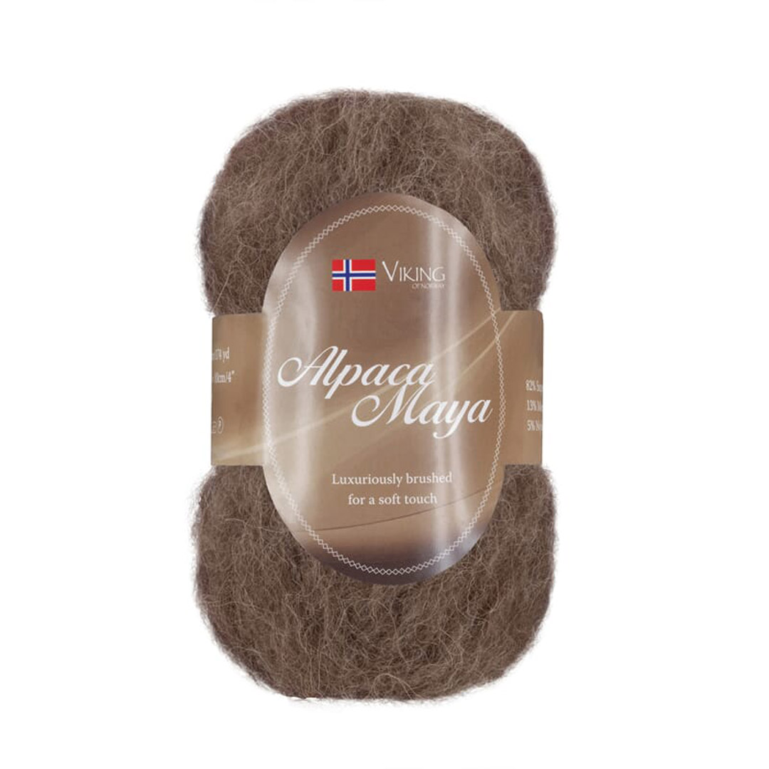 Garn viking alpaca maya 708 brun