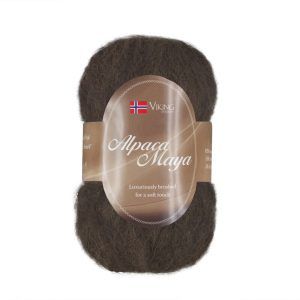 Garn viking alpaca maya 718 mørk brun