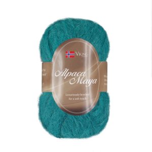 Garn viking alpaca maya 729 mørk turkis