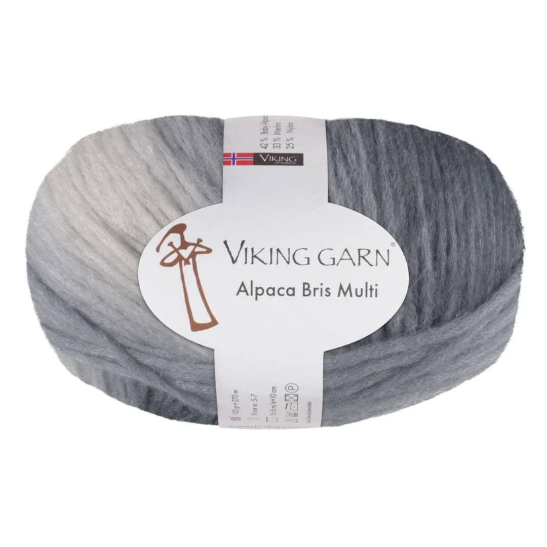 Garn viking alpaca bris multi 314 grå mu