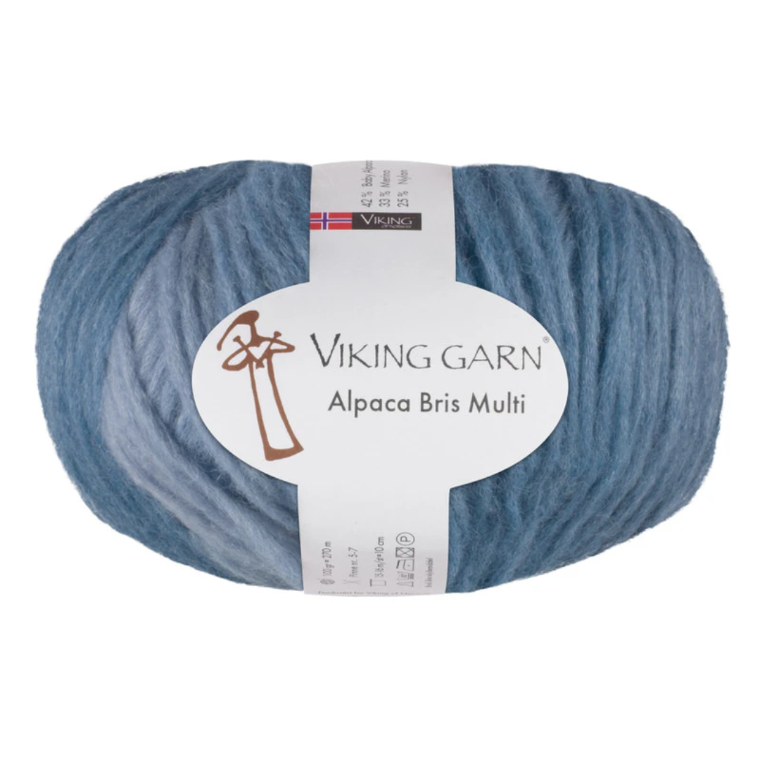 Garn viking alpaca bris multi 321 blå gr