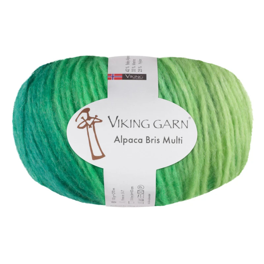 Garn viking alpaca bris multi 332 grønn