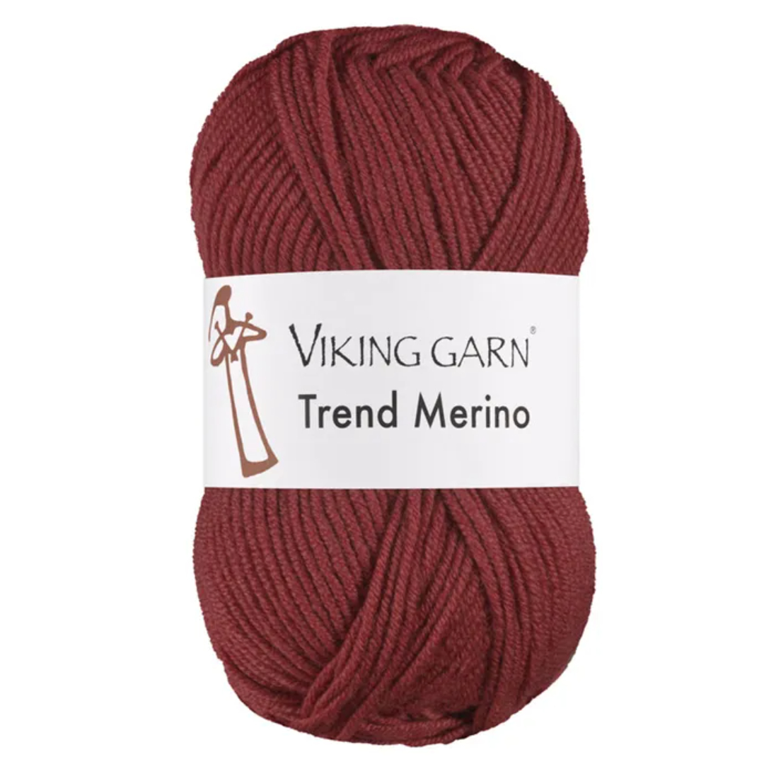 Garn viking trend merino 456 mørk rød