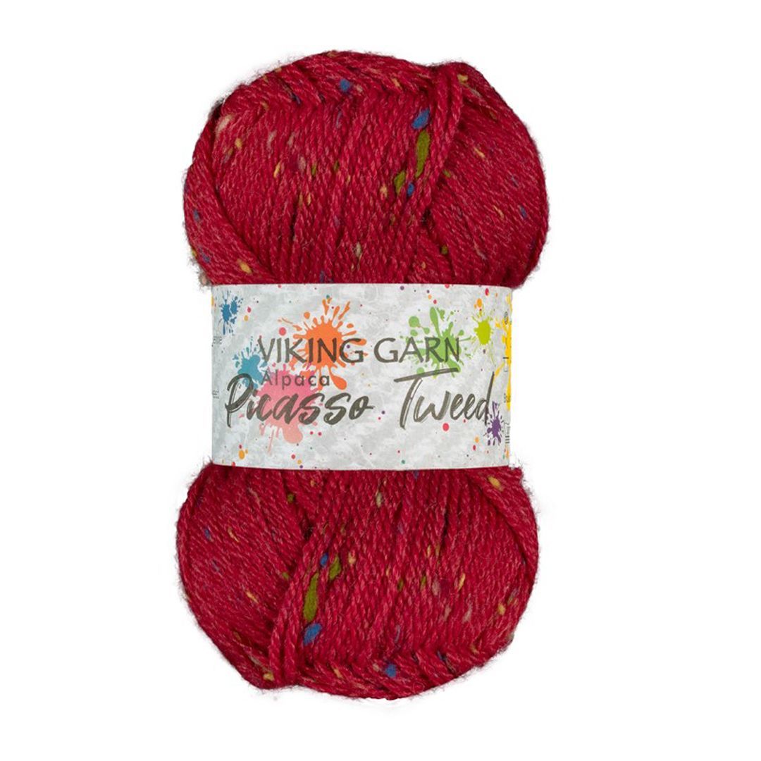 Garn viking alpaca picasso rød 950