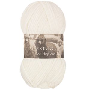 Garn viking highland eco wool hvit 200