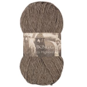 Garn viking highland eco wool brun 208