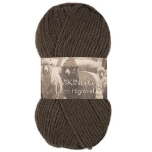 Garn viking highland eco wool mørk brun
