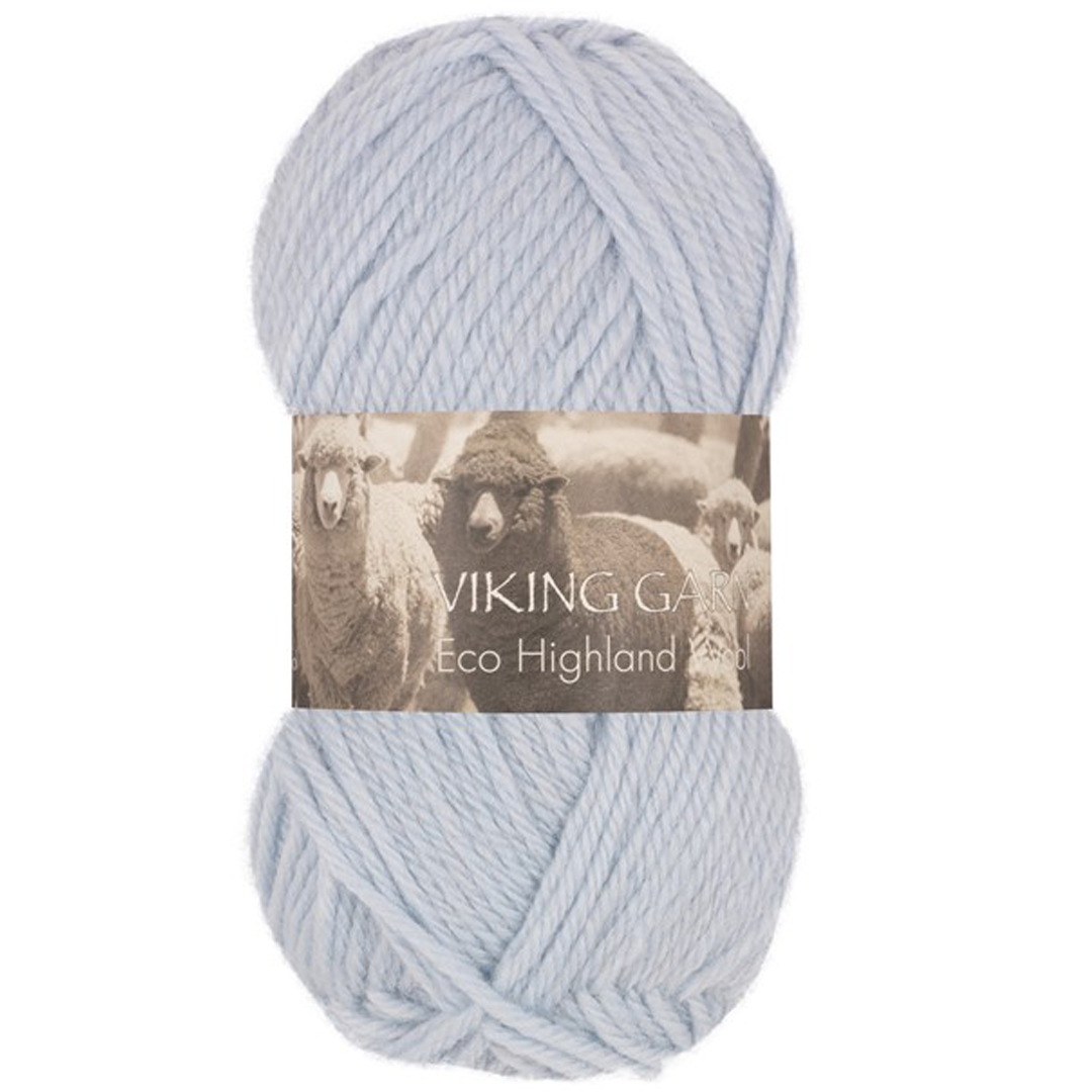 Garn viking highland eco wool lys blå 22