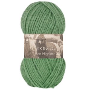 Garn viking highland eco wool eple grønn
